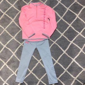 Under Armour Pink and Gray Jacket and Pants Size 6